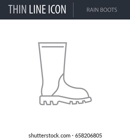 Symbol of Rain Boots. Thin line Icon of Fashion. Stroke Pictogram Graphic for Web Design. Quality Outline Vector Symbol Concept. Premium Mono Linear Beautiful Plain Laconic Logo