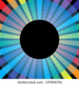 Symbol rainbow circle isolated on black background