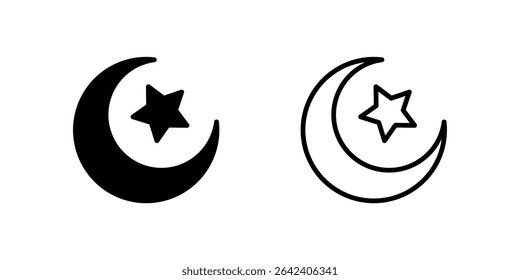 Symbol of Ramadan with crescent and star, representing the holy month.