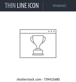 Symbol of Ranking. Thin line Icon of Seo Elements. Stroke Pictogram Graphic for Web Design. Quality Outline Vector Symbol Concept. Premium Mono Linear Beautiful Plain Laconic Logo