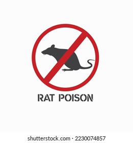 symbol of rat poison, warning, vector art.