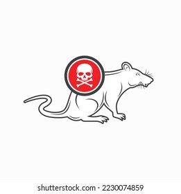 símbolo de veneno de rata, advertencia, arte vectorial.