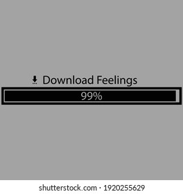 The symbol reading "download feelings"