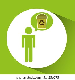 symbol recycle trashcan design vector illustration eps 10