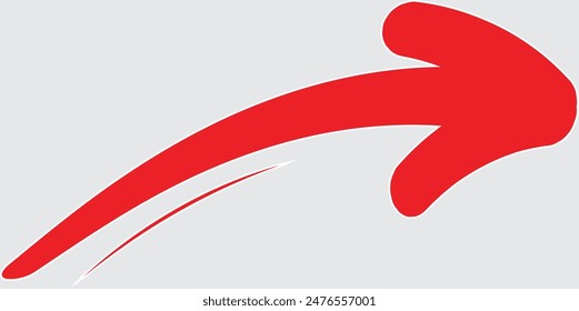 Symbol roter Pfeil und weißer Rand auf weißem Hintergrund