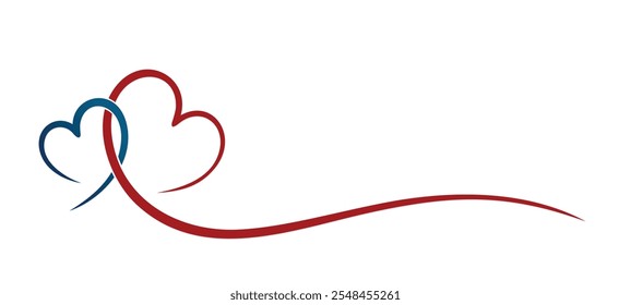 The symbol of a red and blue stylized hearts.
