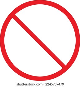 símbolo de círculo rojo con barra diagonal que indica el concepto de vectorial prohibido.
