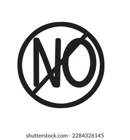 symbol of red circle with slash indicating forbidden concept and word "no"