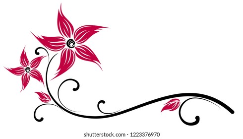 Symbol of red flower. 