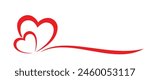 The symbol of a red stylized hearts.
