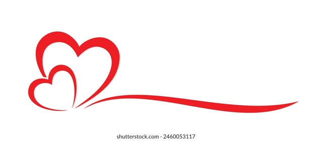 The symbol of a red stylized hearts.
