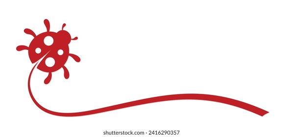 The symbol of a red stylized ladybug.
