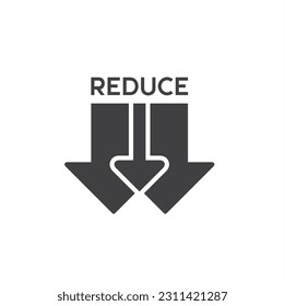 symbol of reduce waste, reduce garbage, vector art.