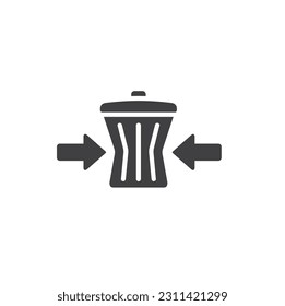 symbol of reduce waste, reduce garbage, vector art.