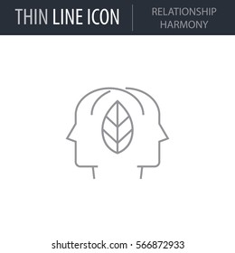 Symbol of Relationship Harmony. Thin line Icon of Icons Of Human Features. Stroke Pictogram Graphic for Web Design. Quality Outline Vector Symbol Concept. Premium Mono Linear Beautiful Plain Laconic