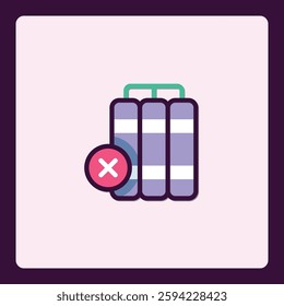 Symbol representing blocked server resources with red cross denial icon