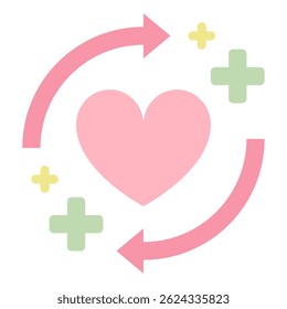 Symbol representing health improvement, suitable for wellness, medical, fitness, and healthcare content.