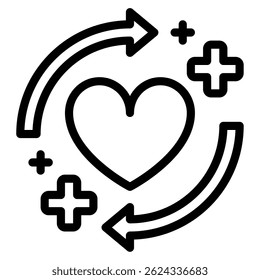 Symbol representing health improvement, suitable for wellness, medical, fitness, and healthcare content.