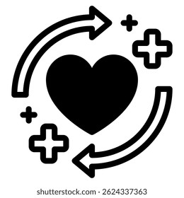 Symbol representing health improvement, suitable for wellness, medical, fitness, and healthcare content.