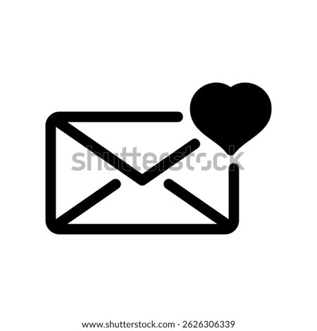 Symbol representing a loved message or romantic email communication