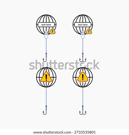 a symbol representing an online scam or phishing attempt. 
vector illustration. EPS 10. 
