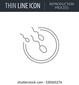 Symbol of Reproduction Process. Thin line Icon of Icons Of Biochemistry And Genetics Icon. Stroke Pictogram Graphic for Web Design. Quality Outline Vector Symbol Concept. Premium Mono Linear