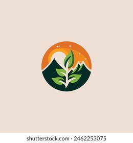 symbol restore nature simple creative logo design elegant Nature logo design nature simple vector logo design