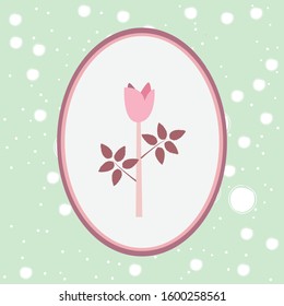 Symbol of Rose in pastel shades of pink. Vector Illustration. Vector Illustration. Modern Minimalism.