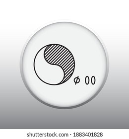 Symbol of Round Duct Section Positive Pressure Vector illustration Symbol of Mechanical System