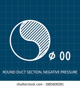Symbol des Kreisdrucks Positiver Druck Vektorgrafik Symbol des mechanischen Systems