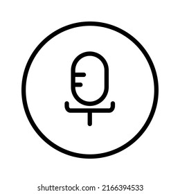 Symbol of a round speaker. Recording button. Podcast microphone. Vector.