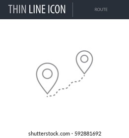 Symbol of Route. Thin line Icon of Symbols And Metaphors. Stroke Pictogram Graphic for Web Design. Quality Outline Vector Symbol Concept. Premium Mono Linear Beautiful Plain Laconic Logo