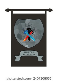 A symbol of the royal guard regiment, there are 3 swords, each with a different shape.