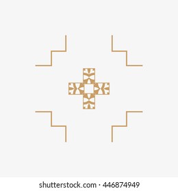 The symbol and runes for background design tile, wallpaper, textiles and more. Golden color of the symbol.