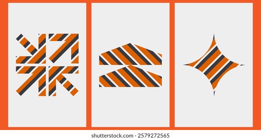 Symbol Rush collection orange black beige ,monochromatic pattern,sized for A0 poster card and each have well define sized,poster,card,background,highdefination,size of the canvas is 5000*2500px.