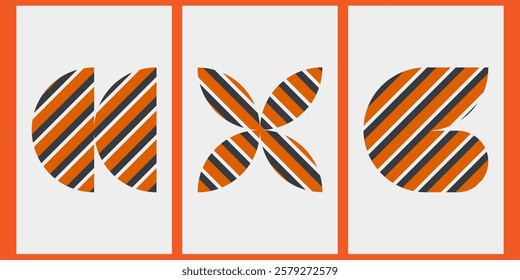 Symbol Rush collection orange black beige ,monochromatic pattern,sized for A0 poster card and each have well define sized,poster,card,background,highdefination,size of the canvas is 5000*2500px.