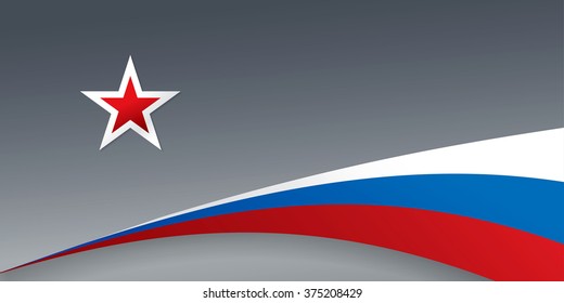 The symbol of Russian army over gray background