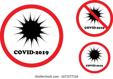 Symbol safe from covid-2019 virus And do not spread the infection in this area