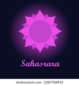 Symbol of Sahasrara (crown chakra) on black background