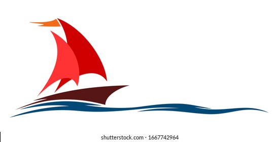 symbol of sailing in the sea. 