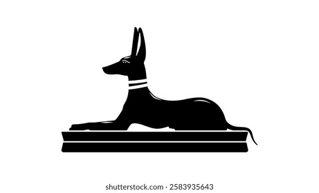 Symbol of the Sanctuary of Anubis, black isolated silhouette of eyes