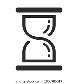 Reloj de arena símbolo . Ilustración vectorial de vidrio de color blanco