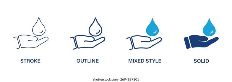 Symbol of saving water for nature and environment.