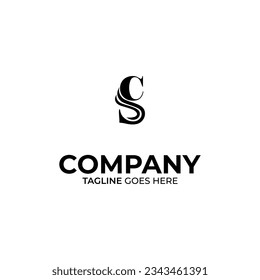 Symbol SC letter logo on white background, can be used for art companies, sports, etc