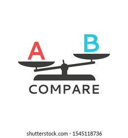 Symbol For The Scales Of Comparison Of Two Products, Infographic To Compare Two Products