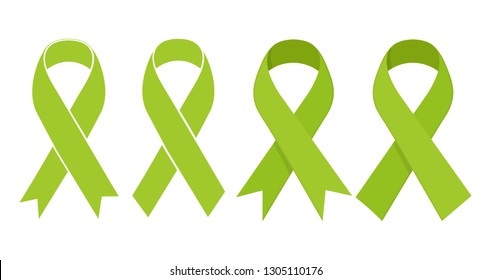 Symbol of Scoliosis. Green ribbon