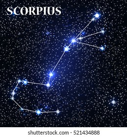 Symbol: Scorpius Zodiac Sign. Vector Illustration. EPS10