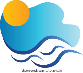 A symbol of a sea with sun
