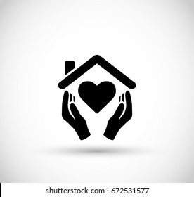 Symbol of secure loving home vector