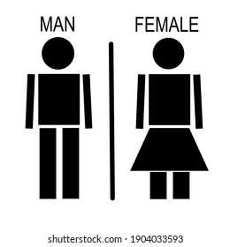 The symbol of the symbol separates men and women vector.